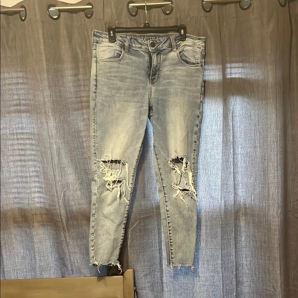 Distressed Light Blue Women's Jeans